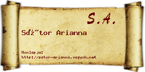 Sátor Arianna névjegykártya